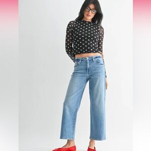 Just Black Light Blue Slim Wide Leg Jeans